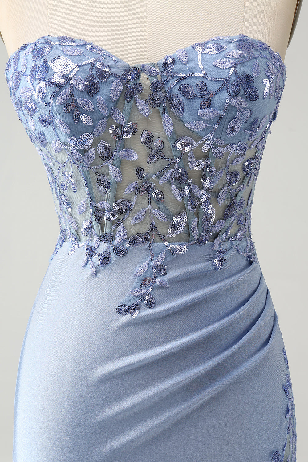 Glitter Lilac Sweetheart Sequined Appliques stroppeløs stram Homecoming kjole