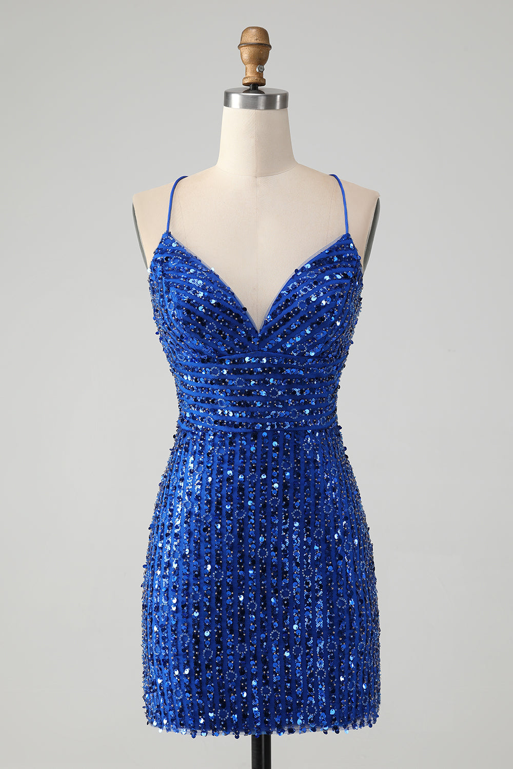 Sparkly Green Bodycon paljetter snører opp kort hjemkomstkjole