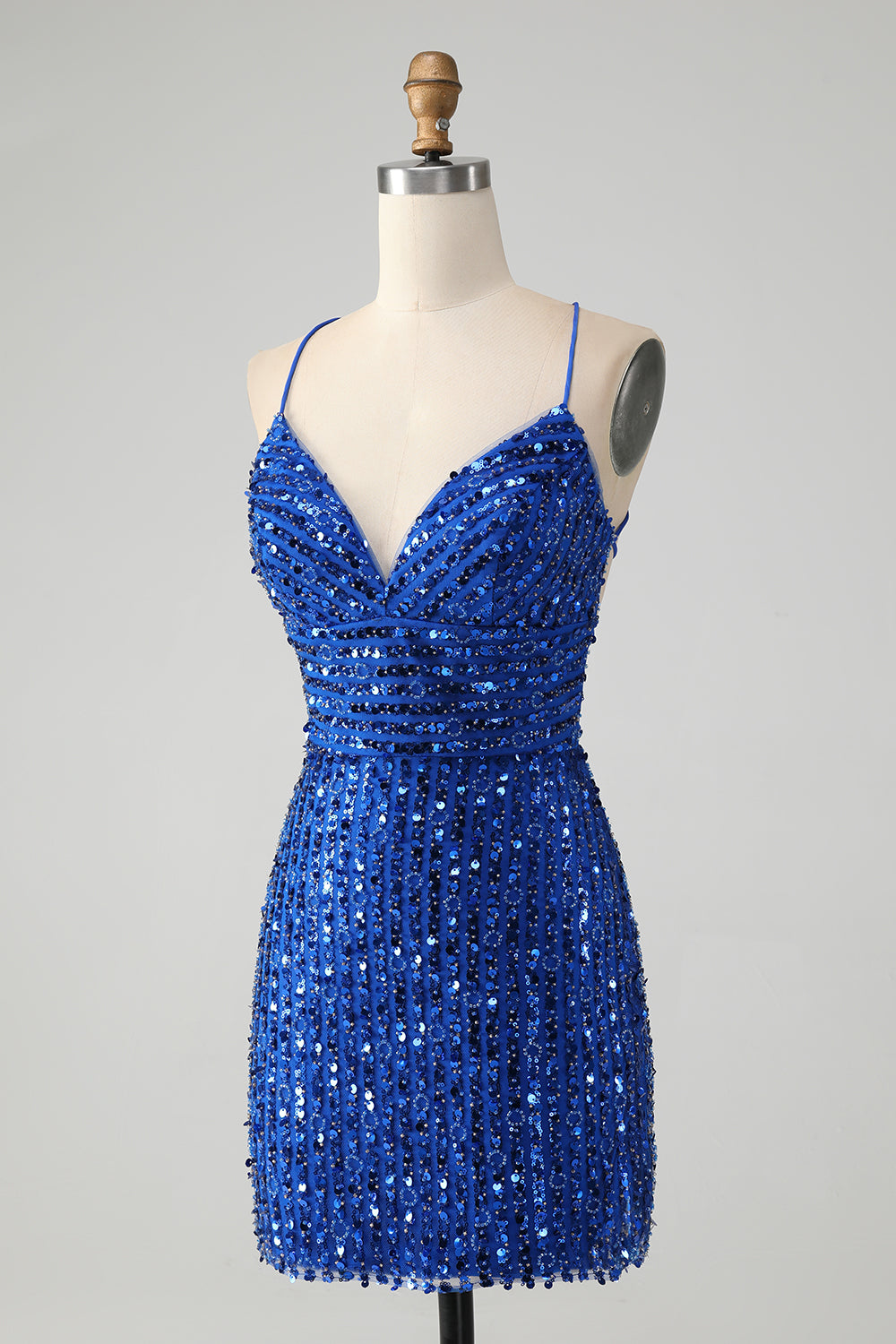 Sparkly Green Bodycon paljetter snører opp kort hjemkomstkjole