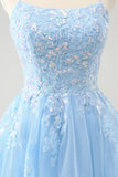 Søt Glitter Lilac A Line Paljetter Kort Lace Up Tilbake Homecoming Kjole Med Applikasjoner
