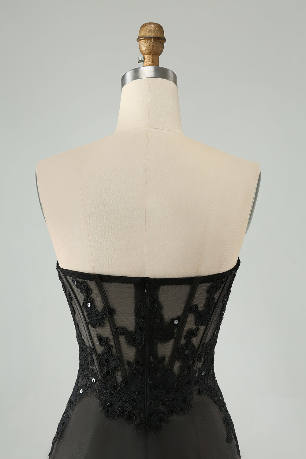 Sparkly Black Bodycon Sweetheart Corset Homecoming kjole med applikasjoner
