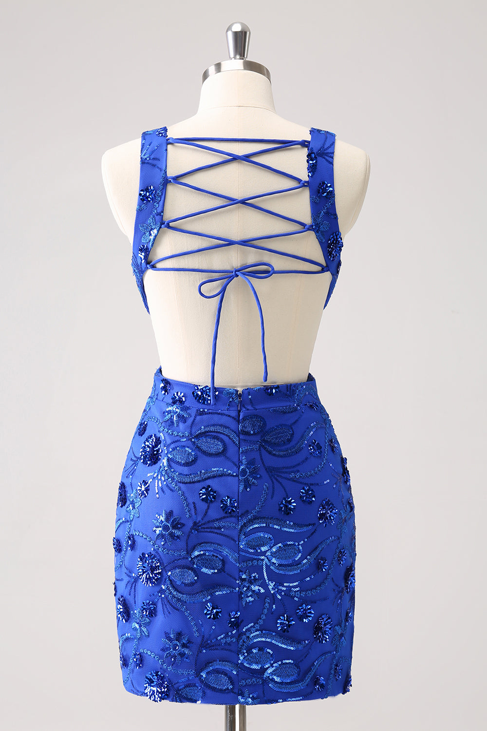 Kongeblå Bodycon Cutout Homecoming Kjole med Perler