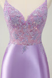 Sparkly Bodycon Lilac Spaghetti stropper Homecoming kjole med paljetter