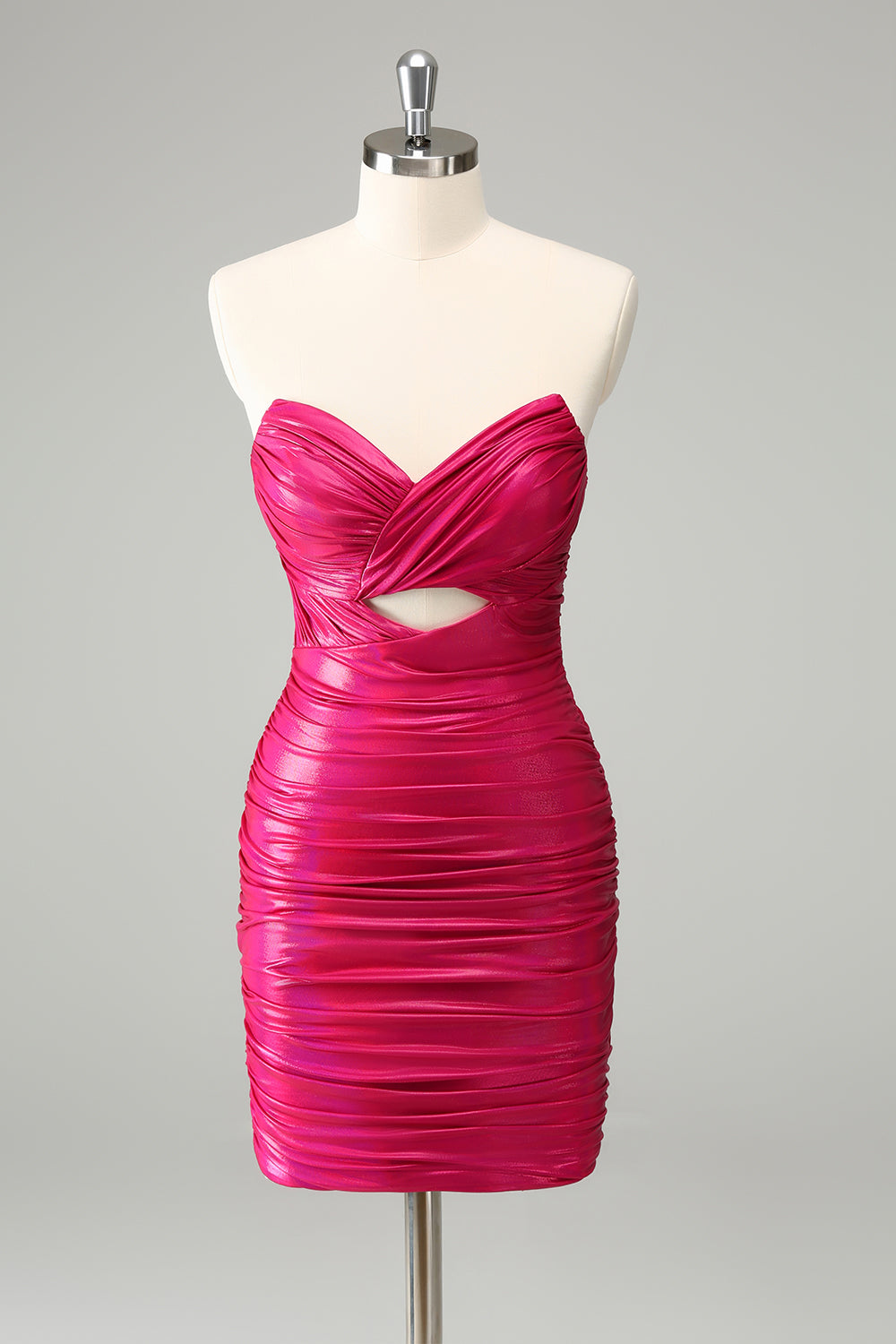 Fuchsia Bodycon Sweetheart Nøkkelhullet Kort Homecoming Dress