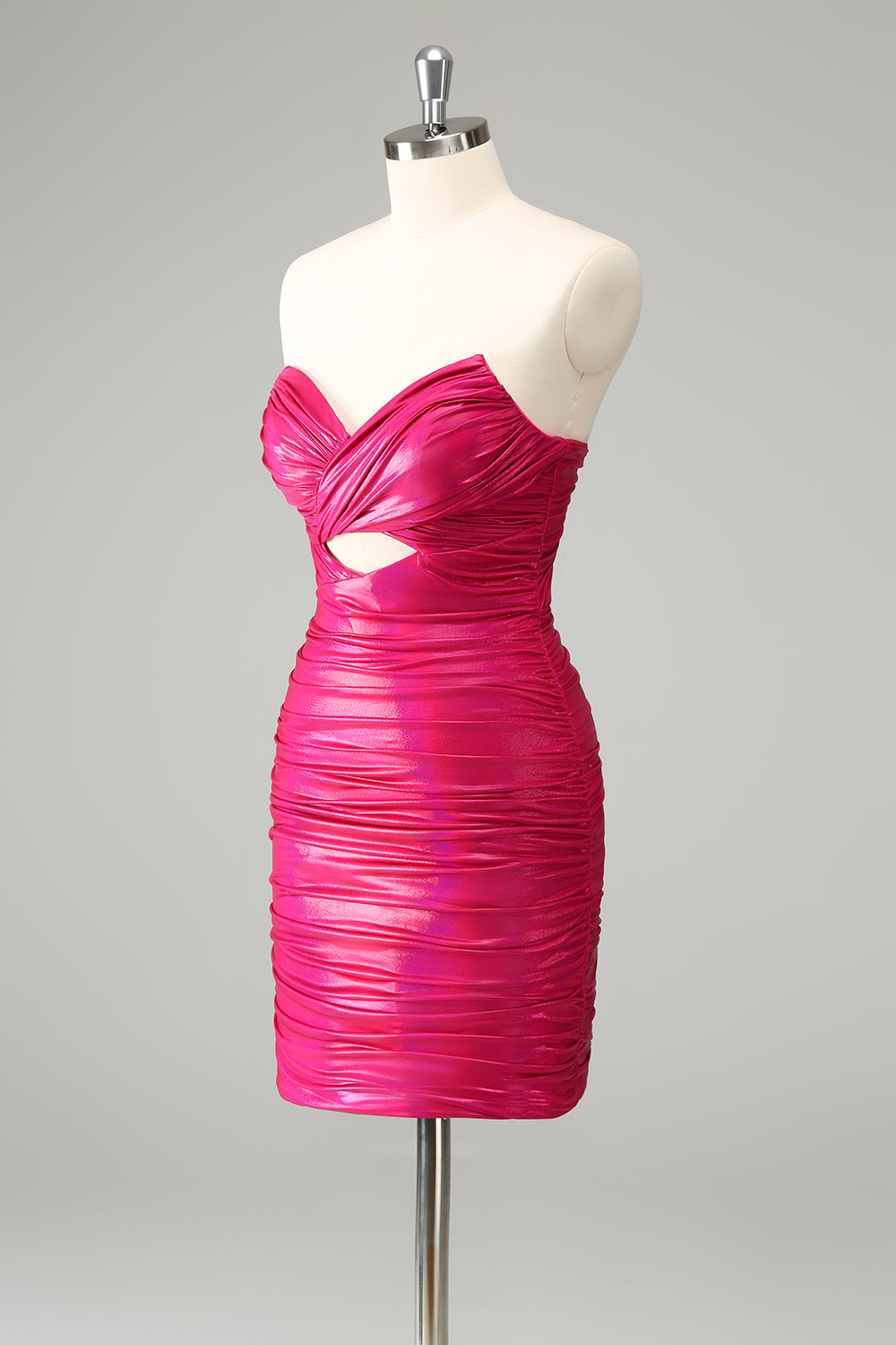 Fuchsia Bodycon Sweetheart Nøkkelhullet Kort Homecoming Dress