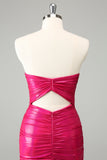 Fuchsia Bodycon Sweetheart Nøkkelhullet Kort Homecoming Dress