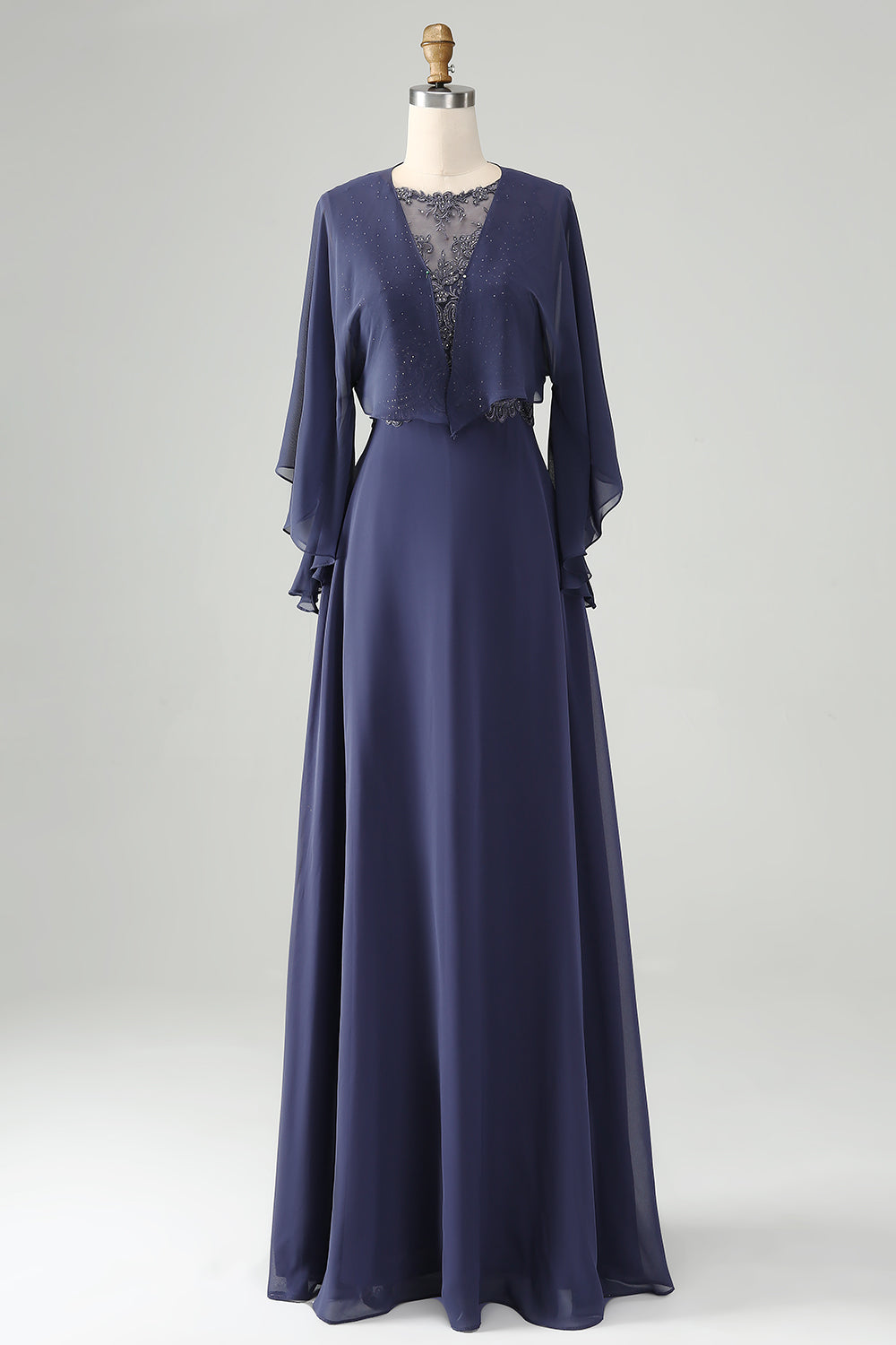 Sparkly Twilight A Line Beaded Mother of Bride Kjole med sjal