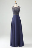 Sparkly Twilight A Line Beaded Mother of Bride Kjole med sjal
