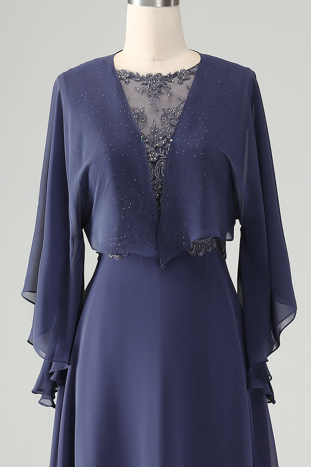 Sparkly Twilight A Line Beaded Mother of Bride Kjole med sjal