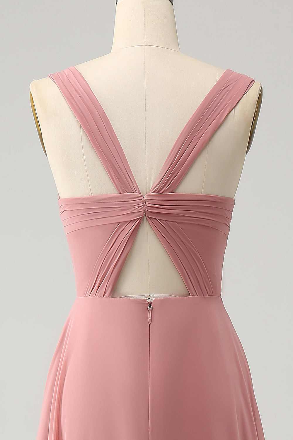 Brick Red A Line Spaghetti stropper Long brudepike kjole med Slit