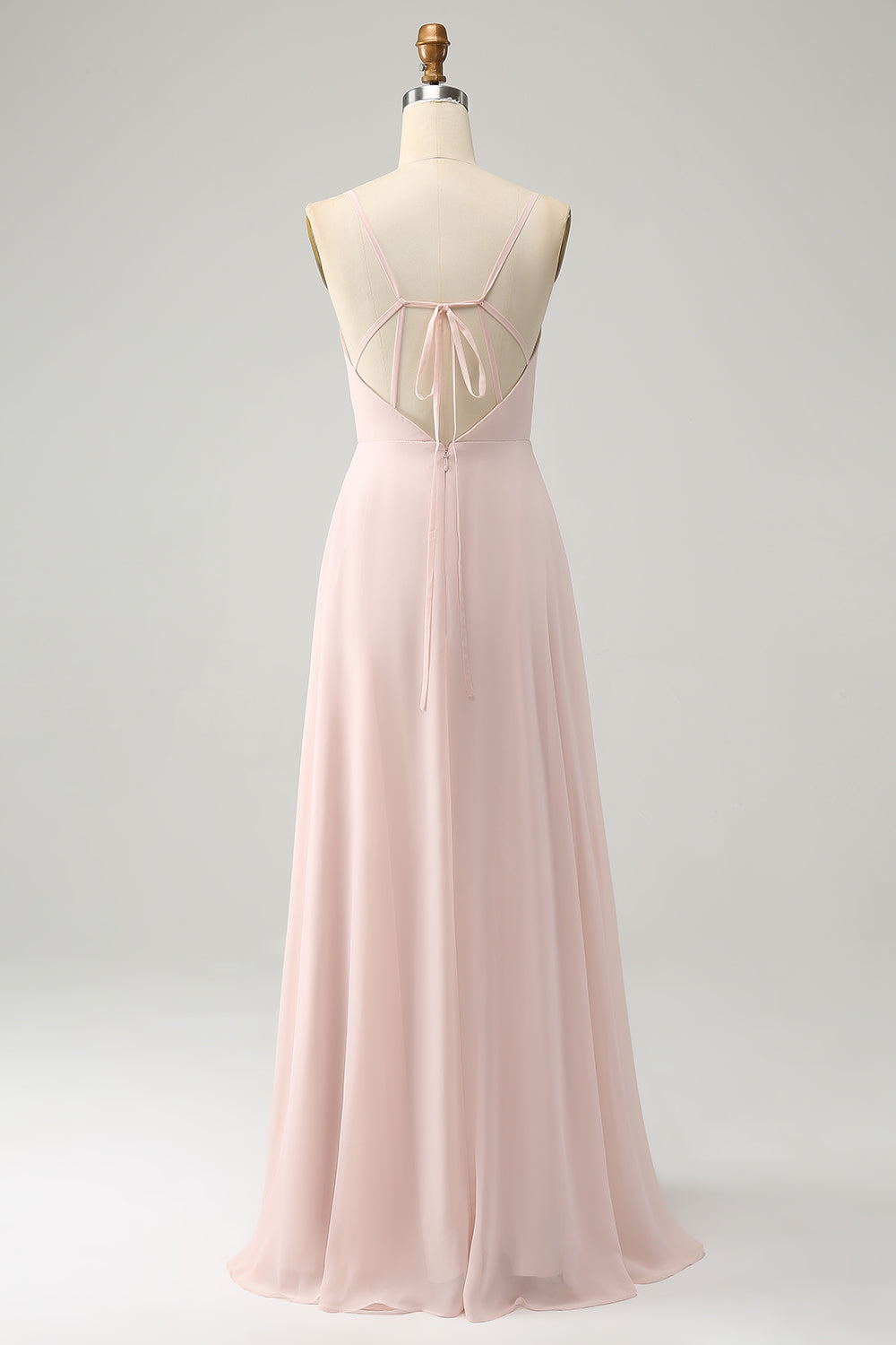 Rosa A Line V Neck Chiffon Long brudepike kjole med Slit