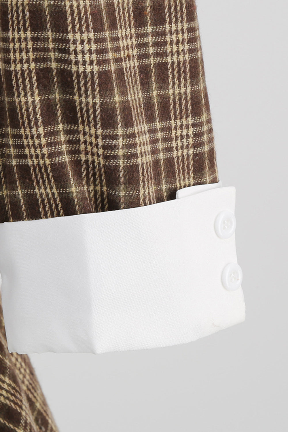 Svart rutete jakkehals Vintage kjole fra 1950-tallet med halve ermer