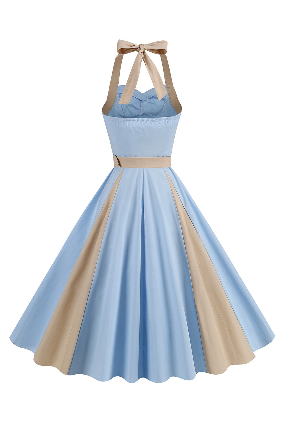 A Line Blue Halter Vintage 1950-tallskjole