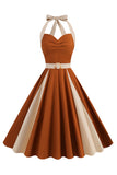 A Line Blue Halter Vintage 1950-tallskjole
