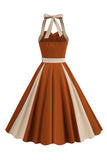 A Line Blue Halter Vintage 1950-tallskjole