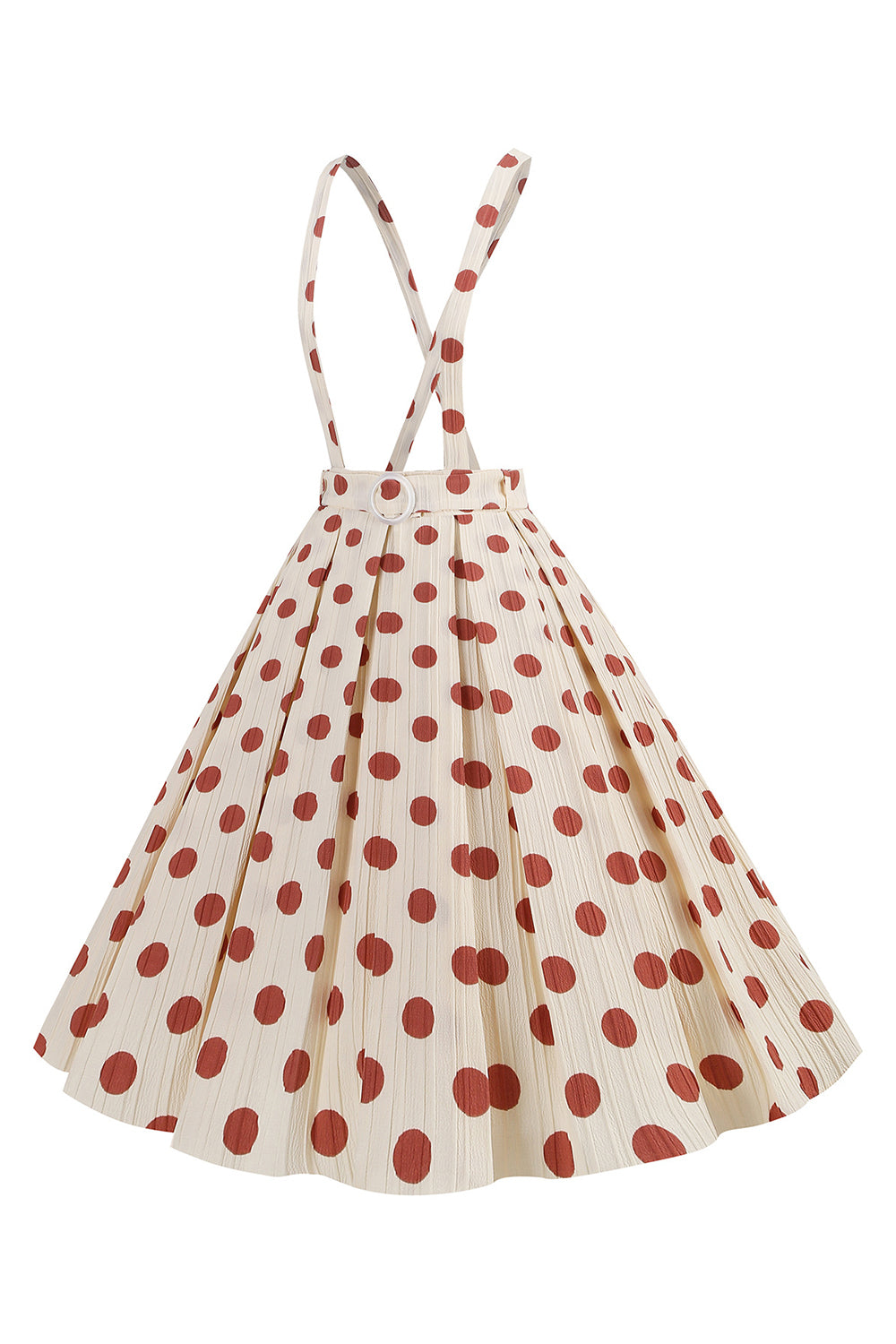 Aprikos Polka prikker En linje stropper Overall Vintage Dress