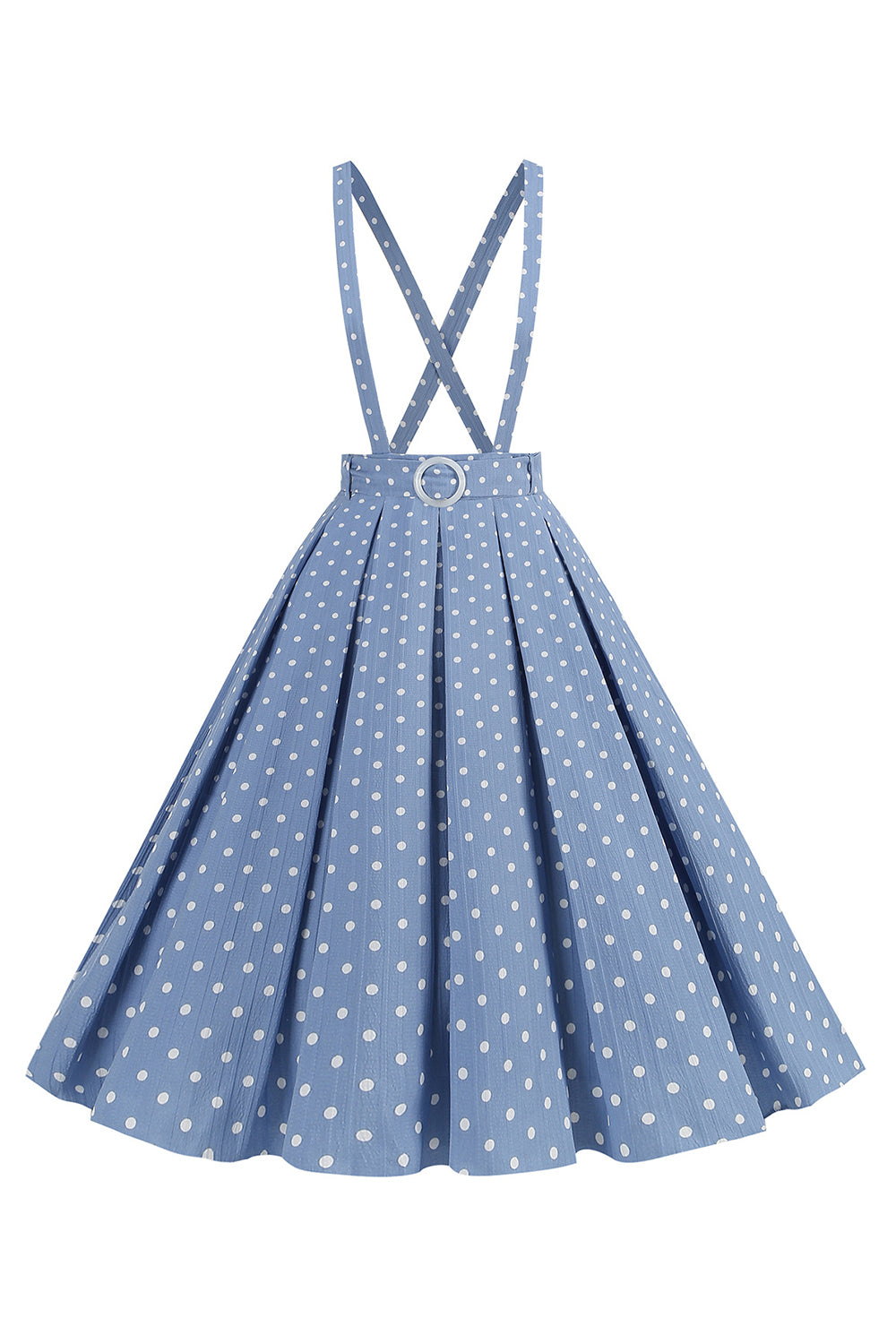 Aprikos Polka prikker En linje stropper Overall Vintage Dress