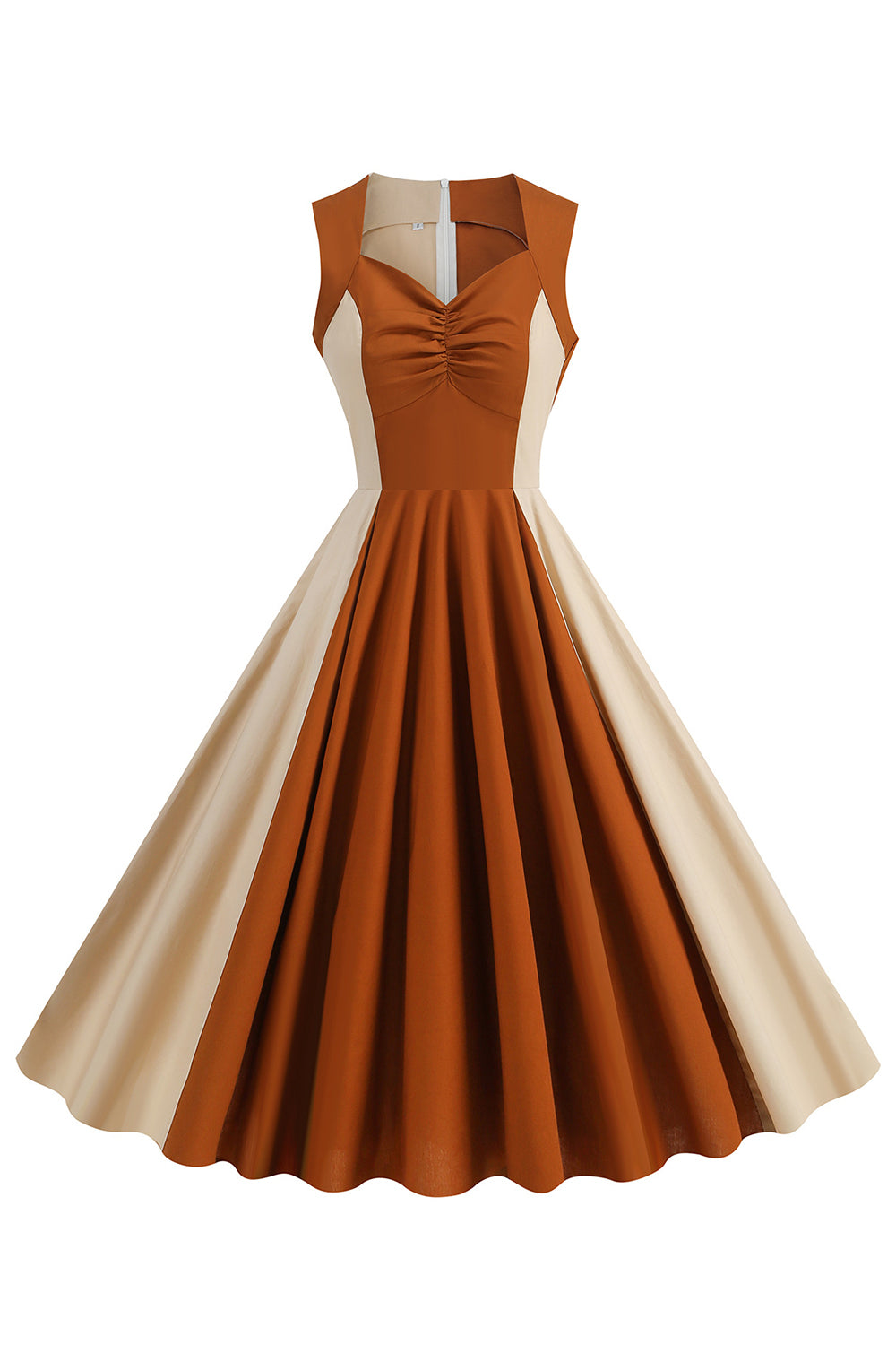 Blå ermeløs A Line Vintage 1950-tallskjole