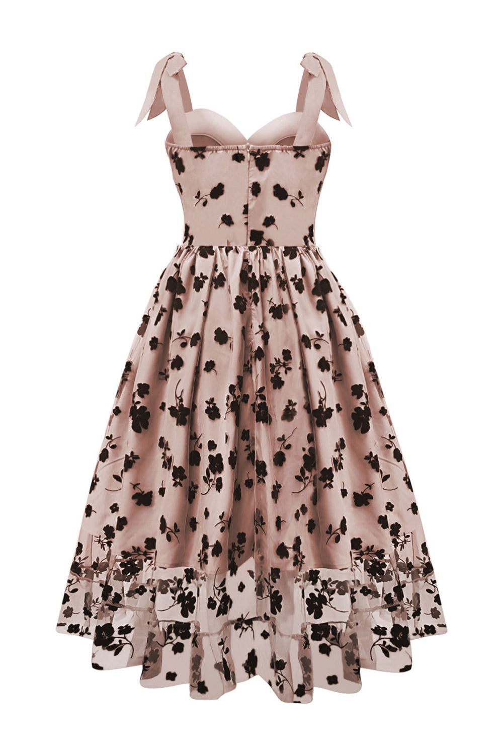A-Line Blush Pin Up Vintage kjole med blomst trykt