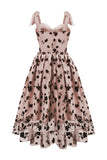 A-Line Blush Pin Up Vintage kjole med blomst trykt