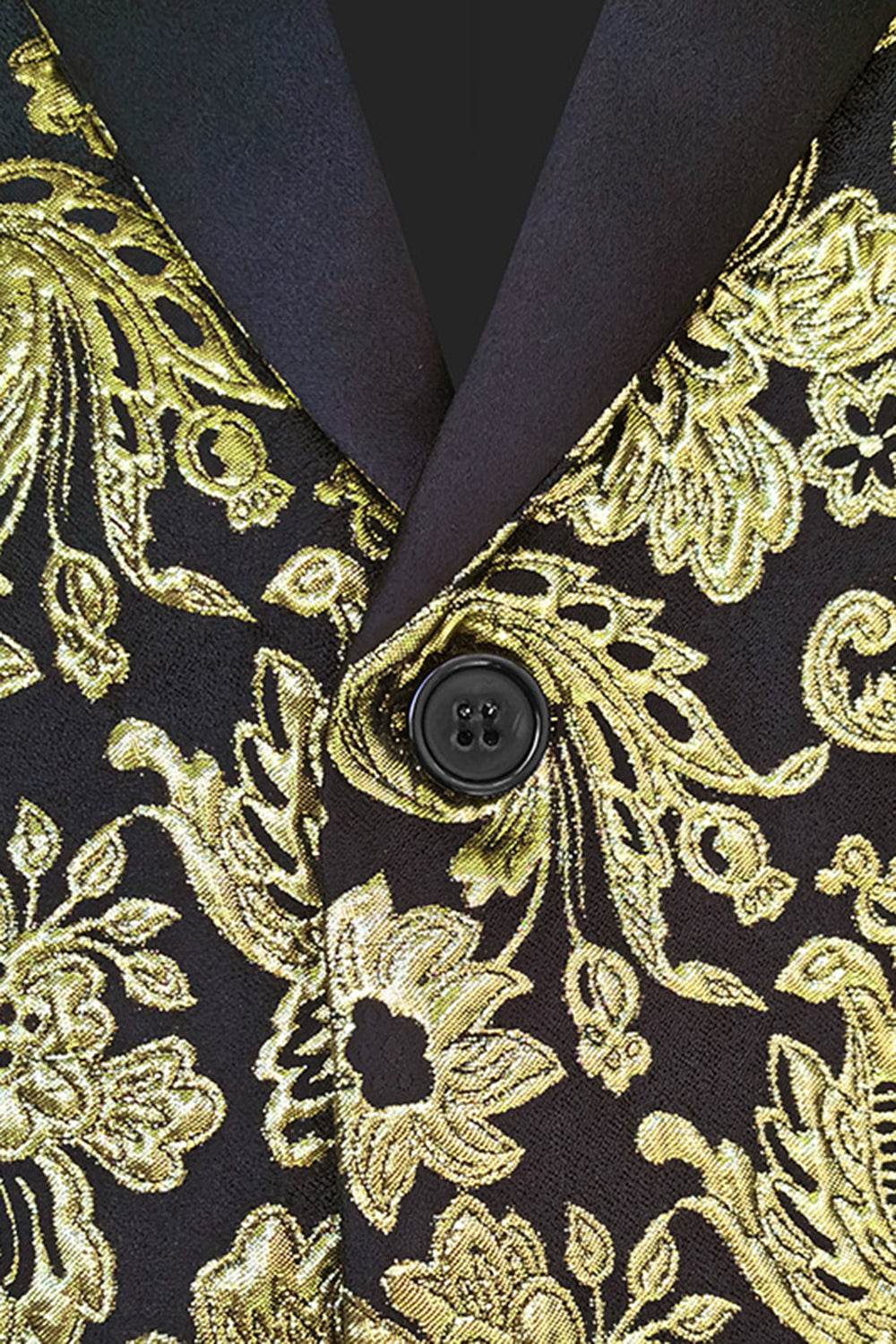 Golden Notched Lapel Jacquard menn Blazer