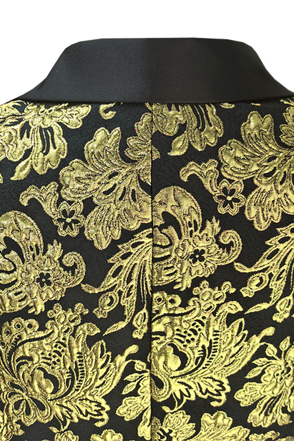 Golden Notched Lapel Jacquard menn Blazer