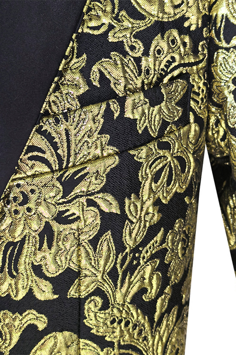 Golden Notched Lapel Jacquard menn Blazer