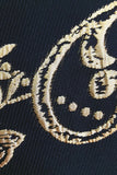 Black Golden Notched Lapel Jacquard menn Blazer