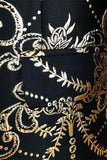 Black Golden Notched Lapel Jacquard menn Blazer