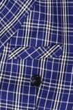 Royal Blue Plaid Peak Lapel Double Breasted 2 Piece herredress