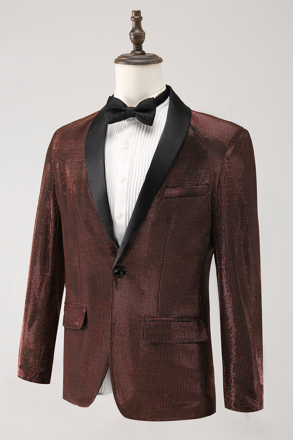 Sjal Jakkeslag Brun En knapp Herre Blazer