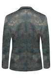Mørkeblå Jacquard Shawl Lapel Prom Blazer for menn