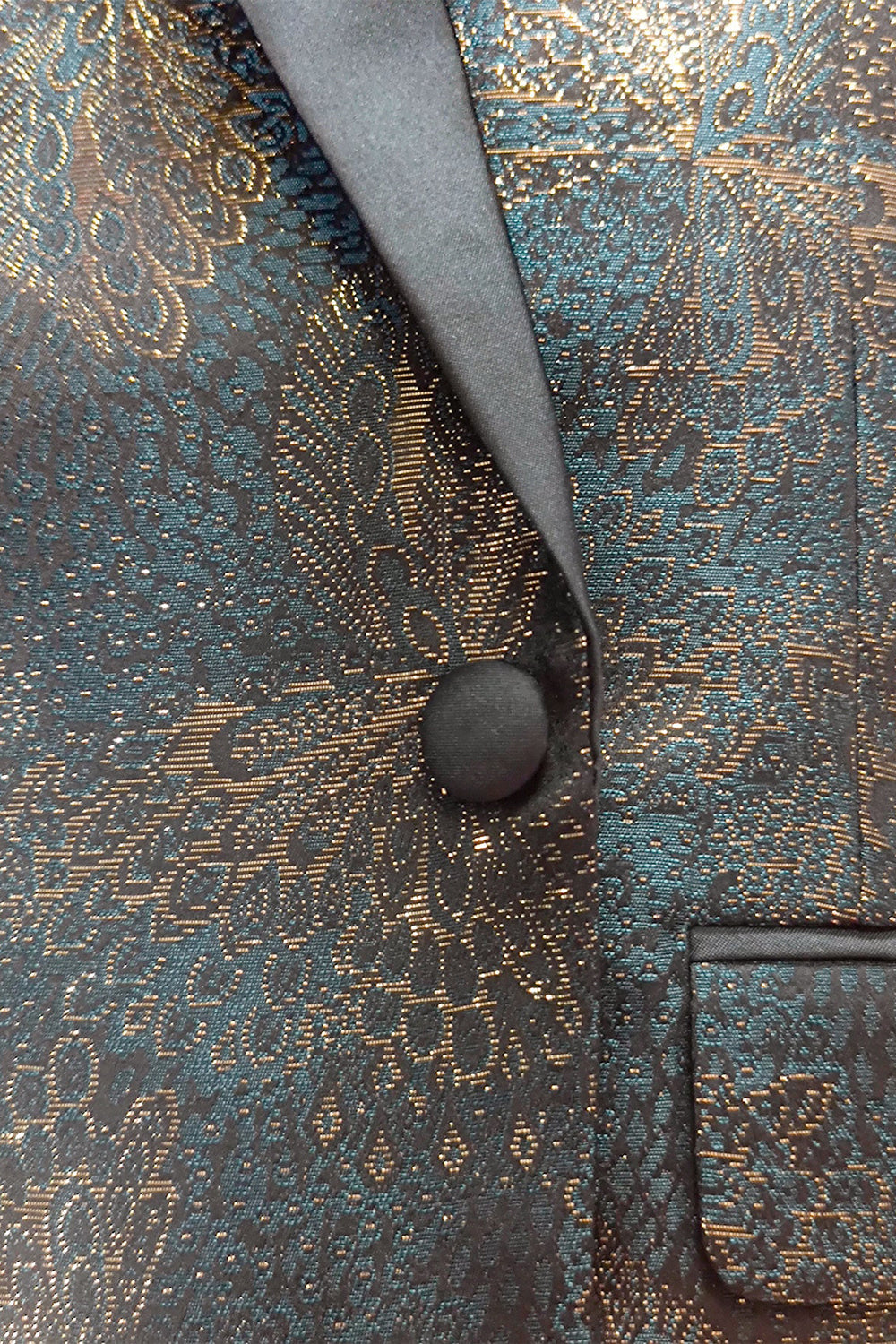 Mørkeblå Jacquard Shawl Lapel Prom Blazer for menn