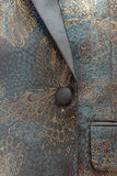 Mørkeblå Jacquard Shawl Lapel Prom Blazer for menn