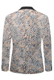 Leopard-trykt hakket jakke herreblazer