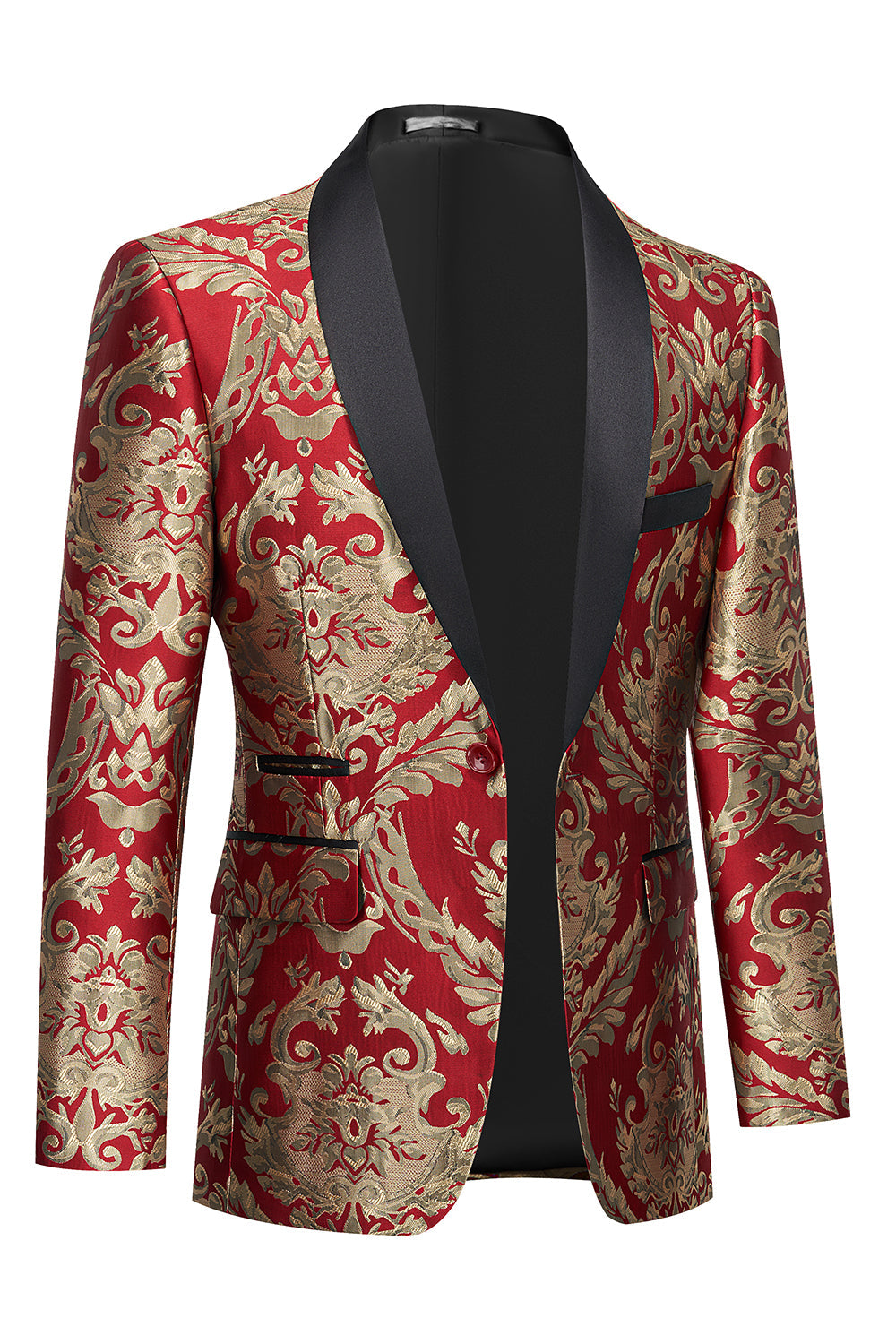 Mørkegrønn Prom Blazer for menn med broderi
