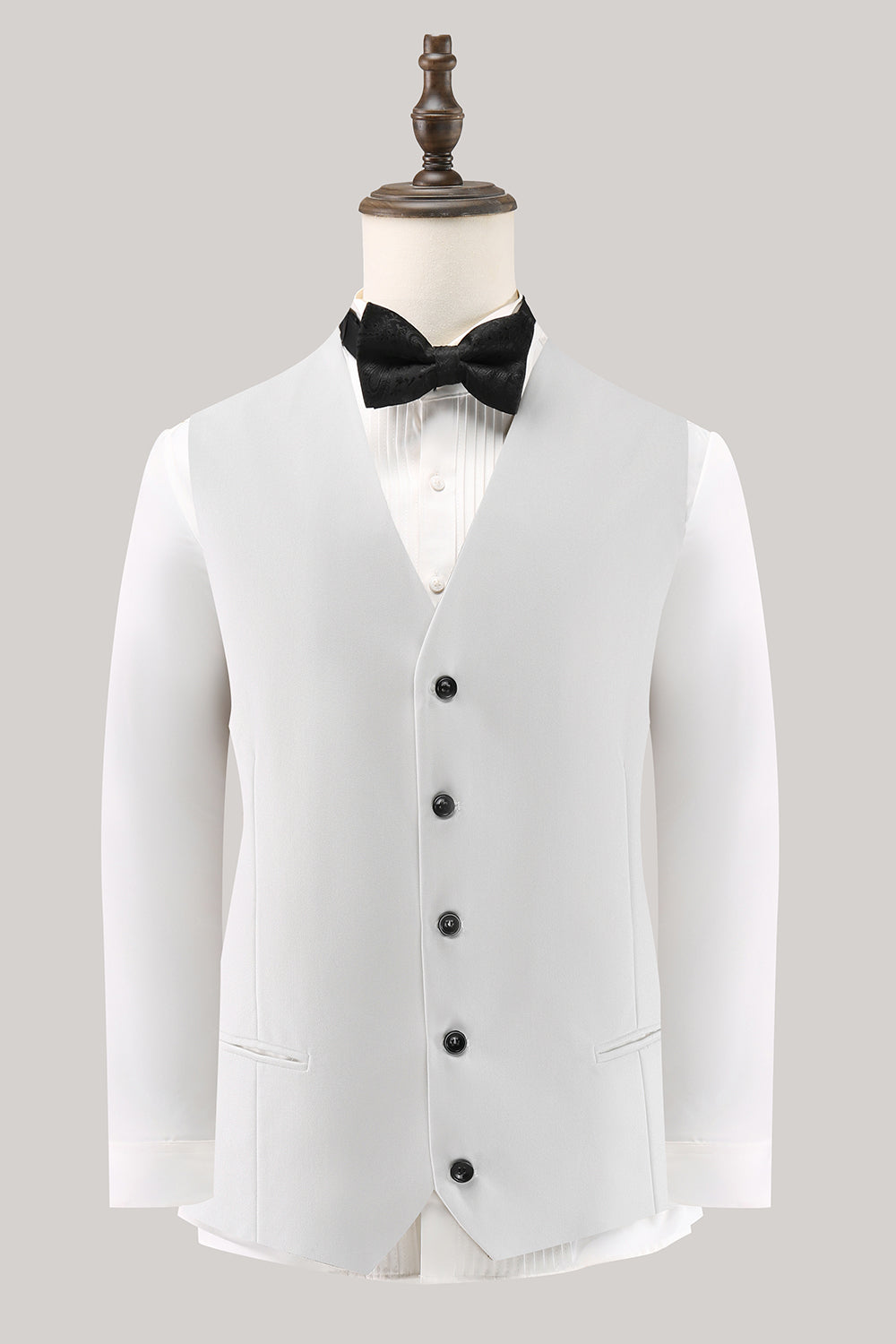 Hvitt sjal jakkeslag 3 stykke One Button Menns Balldresser