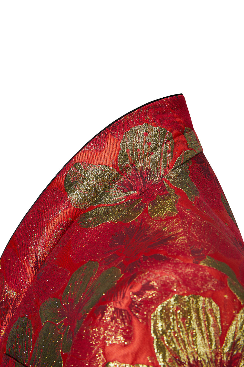 Rød Jacquard 2 Pieces Sjal Jakkeslag Menns Dresser
