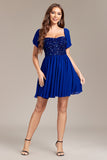 Sparkly Royal Blue Sequins Kort Homecoming kjole