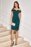 Mørkegrønn Bodycon Off the Shoulder Cocktail Party Kjole