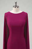 Grape Bodycon Cocktail Party Kjole Med Kappe