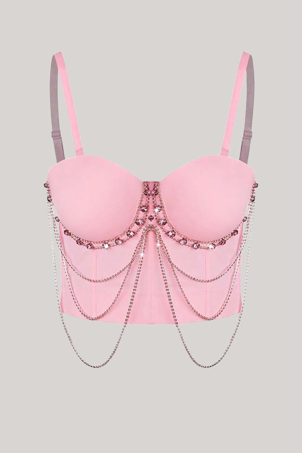Glitrende svart perlekorsett Bustier topp
