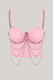 Glitrende svart perlekorsett Bustier topp