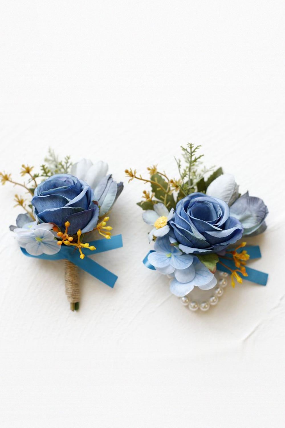 Aprikos Prom Wrist Corsage og menns Boutonniere til bryllup