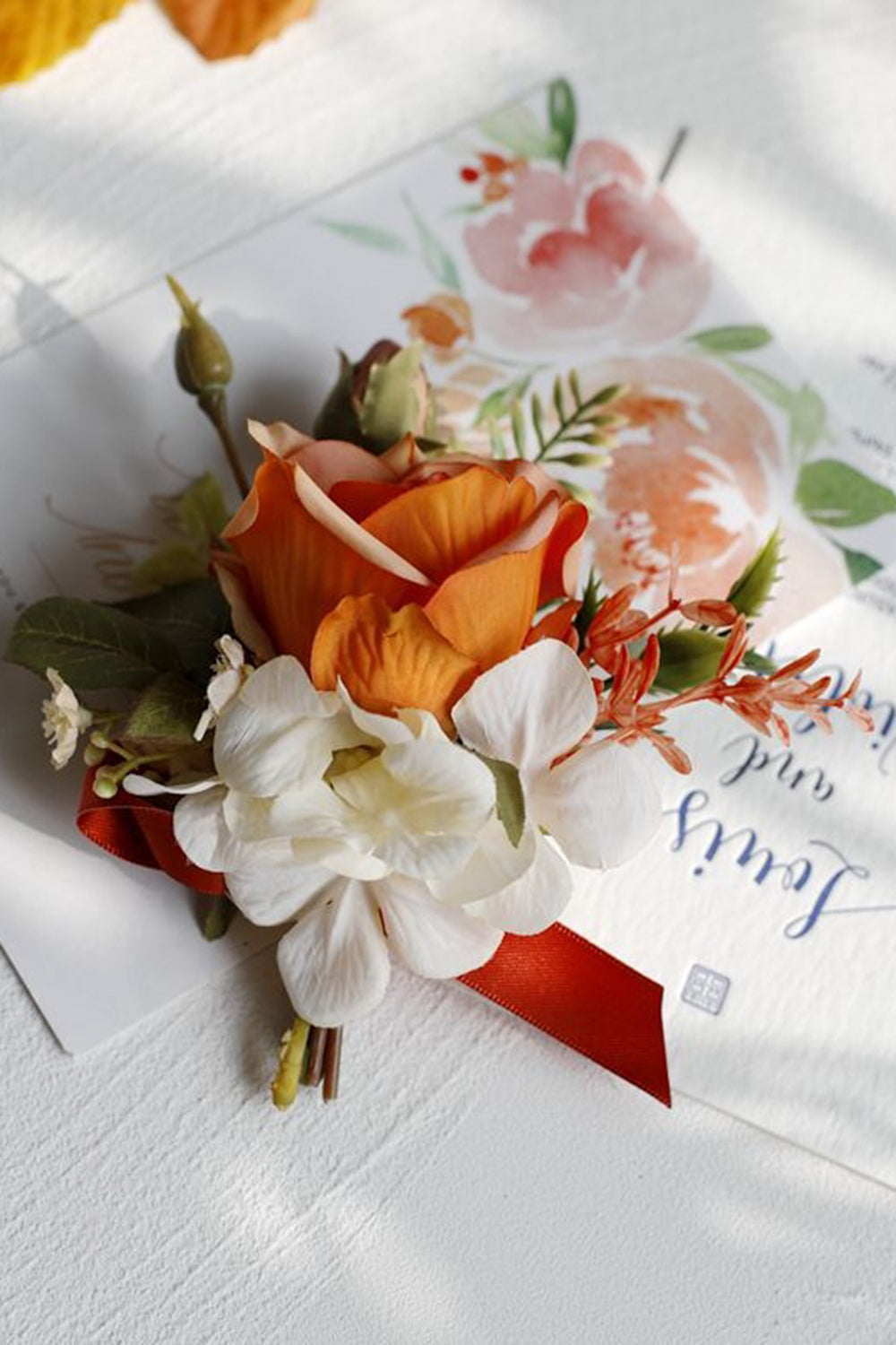 Elegant Blush Prom Wrist Corsage og menns Boutonniere for bryllupsfest