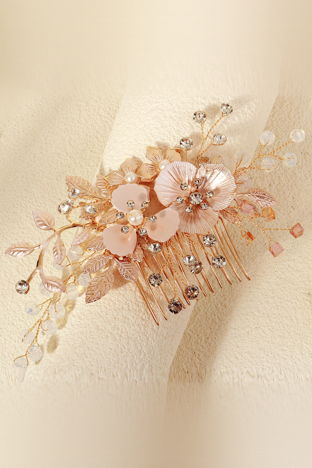 Blomst Krystall Perle Rhinestone Bryllup Hårspenne