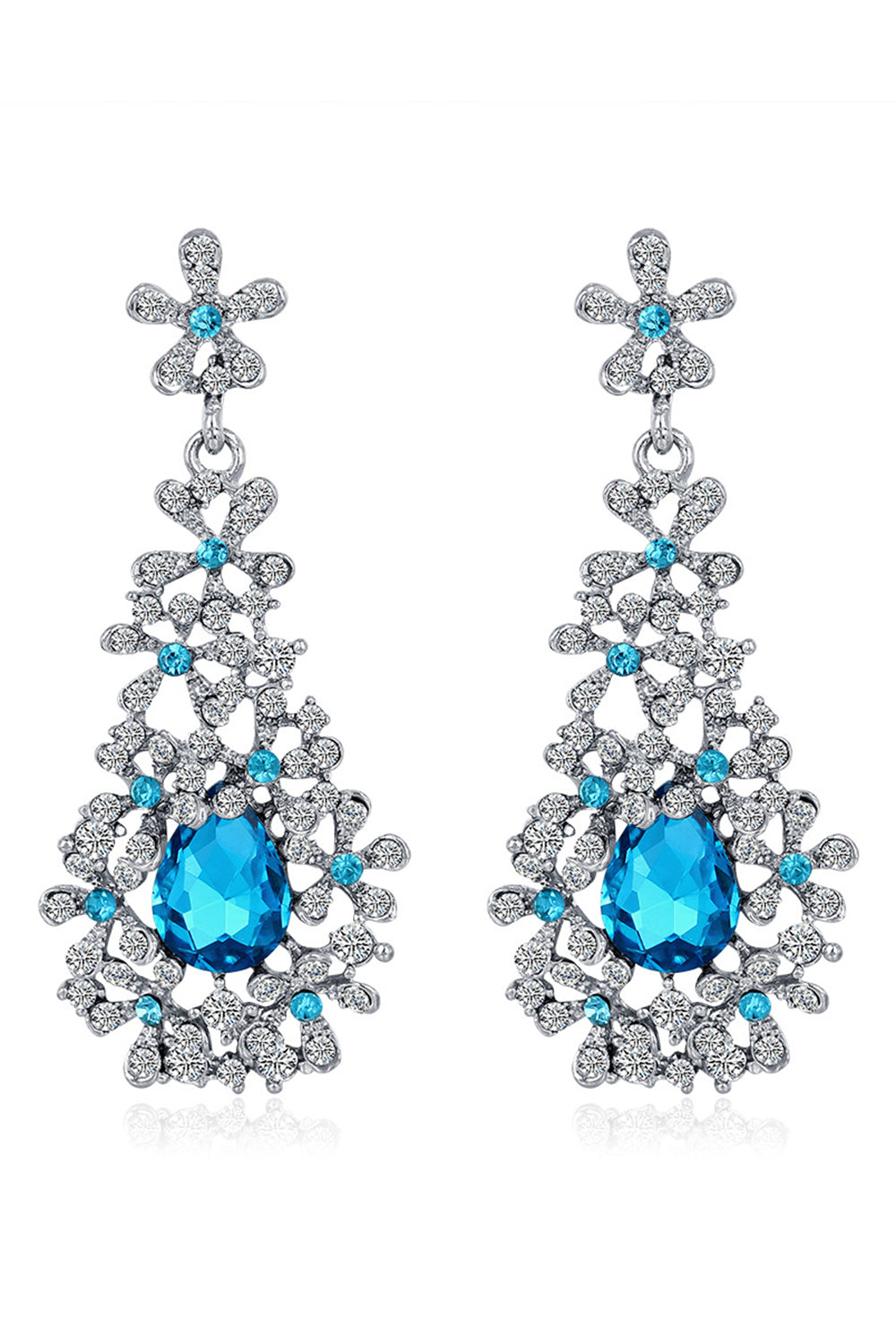 Brud Bryllup Hvit Anheng Blomst Øredobber