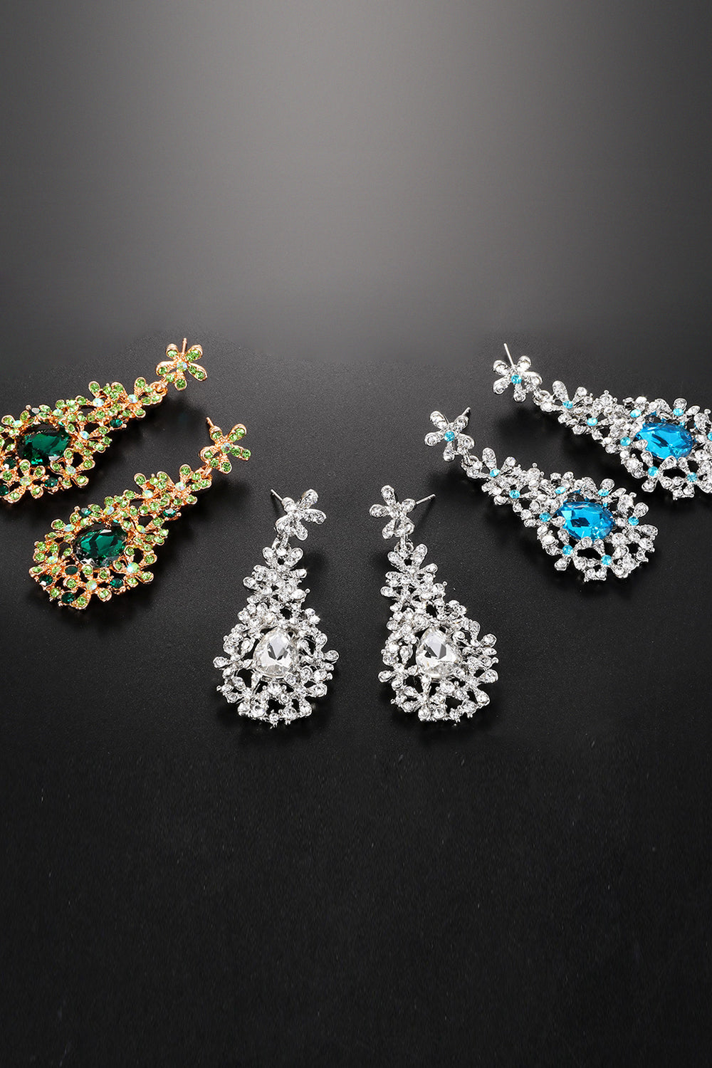 Brud Bryllup Hvit Anheng Blomst Øredobber