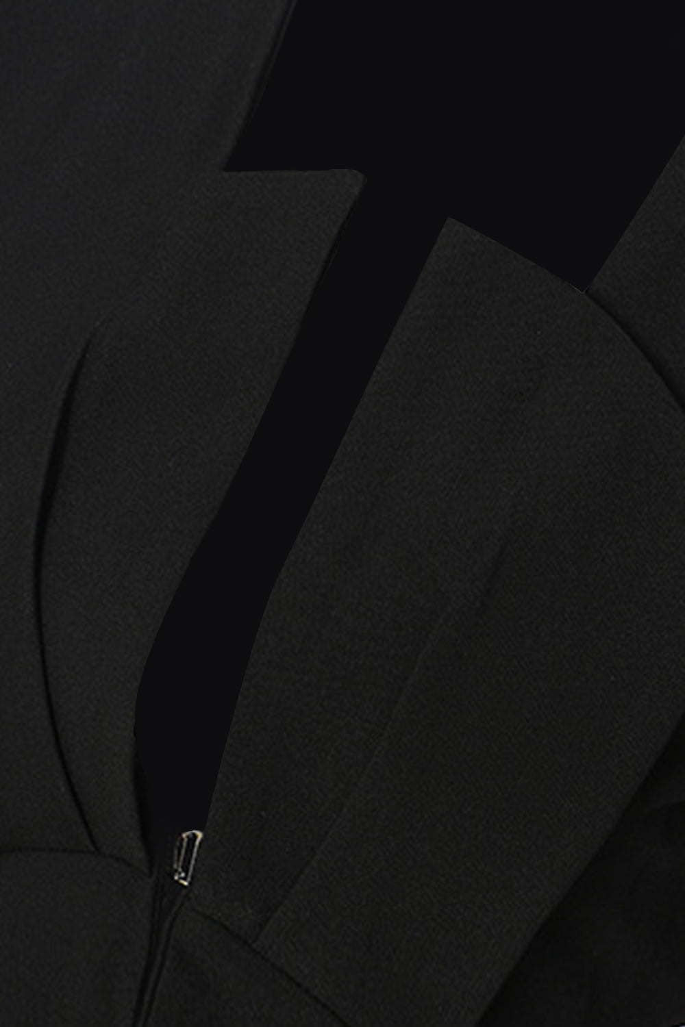 Svart Slim Fit utskjæring dame krageløs blazer