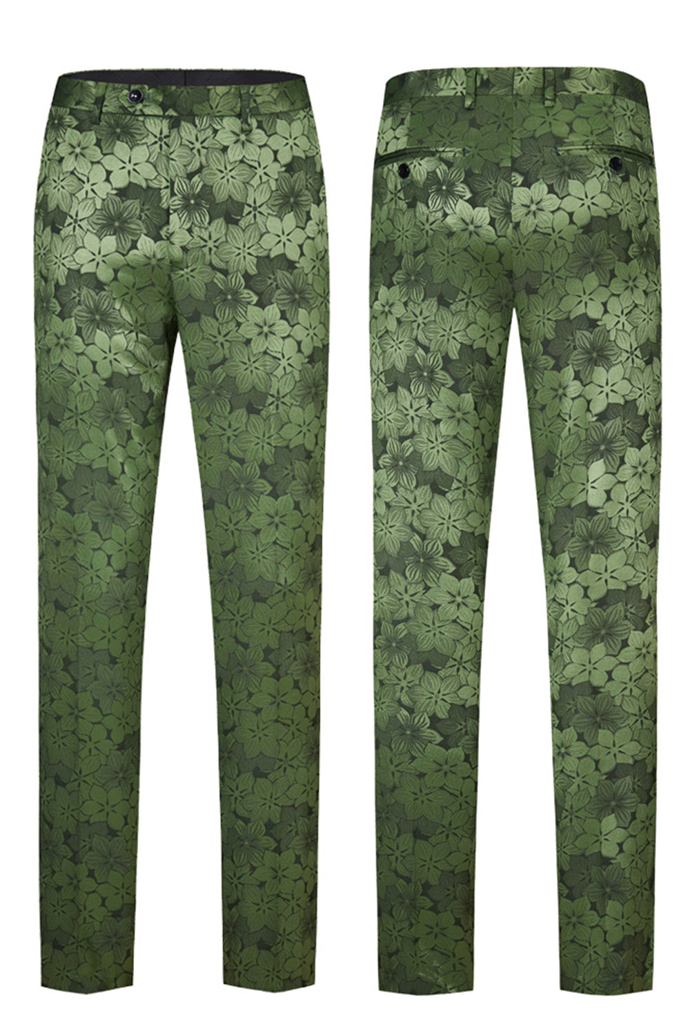 Army Green Peak jakkeslag 2-delt balldress for menn med mønster